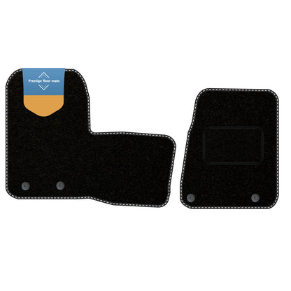 Fits Ford Transit Custom 2019-2023 2Pce Carpet/Rubber with Black/Coloured Stitch