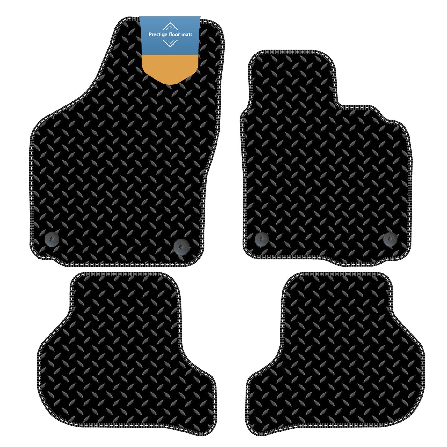 Fits Skoda Octavia 2008-2013 Black 3mm Rubber with Coloured Stitch Edge