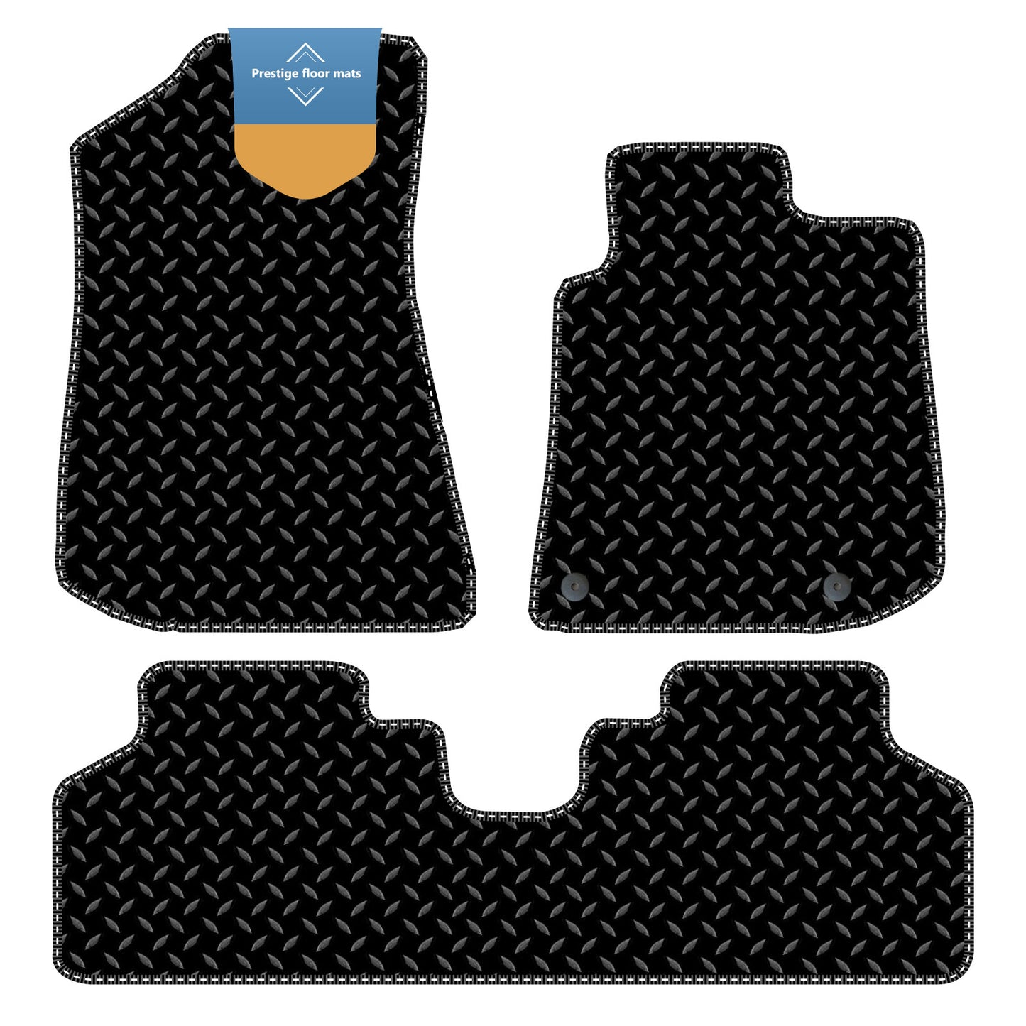 Fits Kia Niro HEV 2022 On Black 3mm Rubber with Coloured Stitch Edge