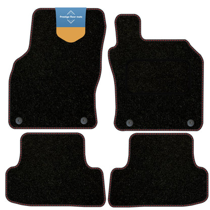 Fits Audi A3 2012-2020  Black Carpet with Coloured Stitch Edge