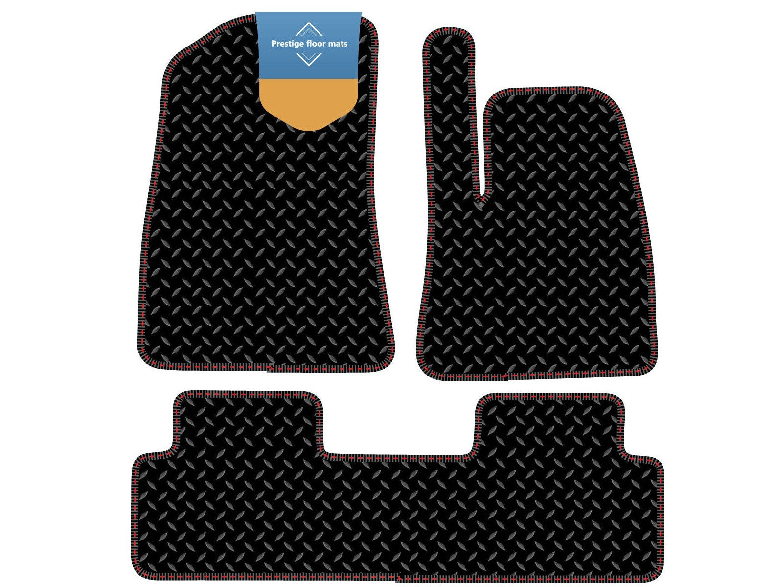 Fits Tesla 3 RHD 2017-2020 Black 3mm Rubber with Coloured Stitch Edge