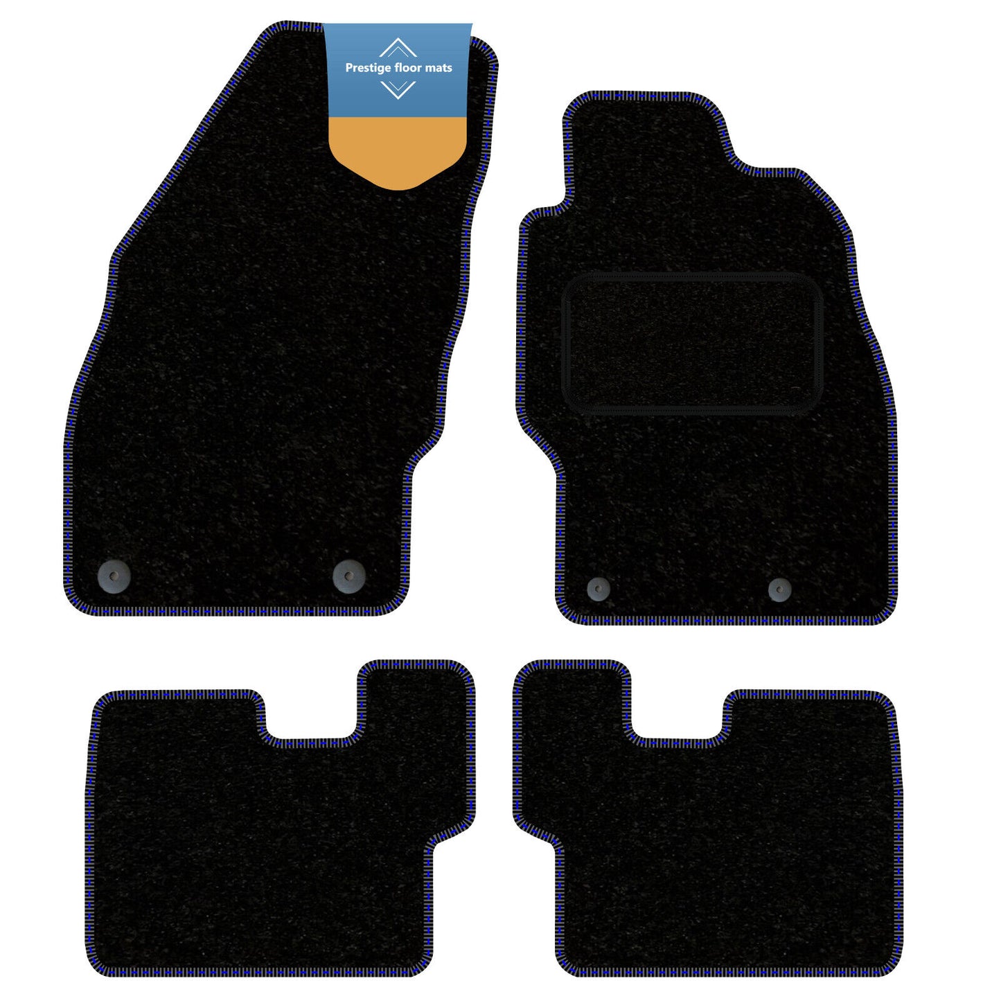 Fits Vauxhall Corsa D 2007-2014  Black Carpet with Coloured Stitch Edge