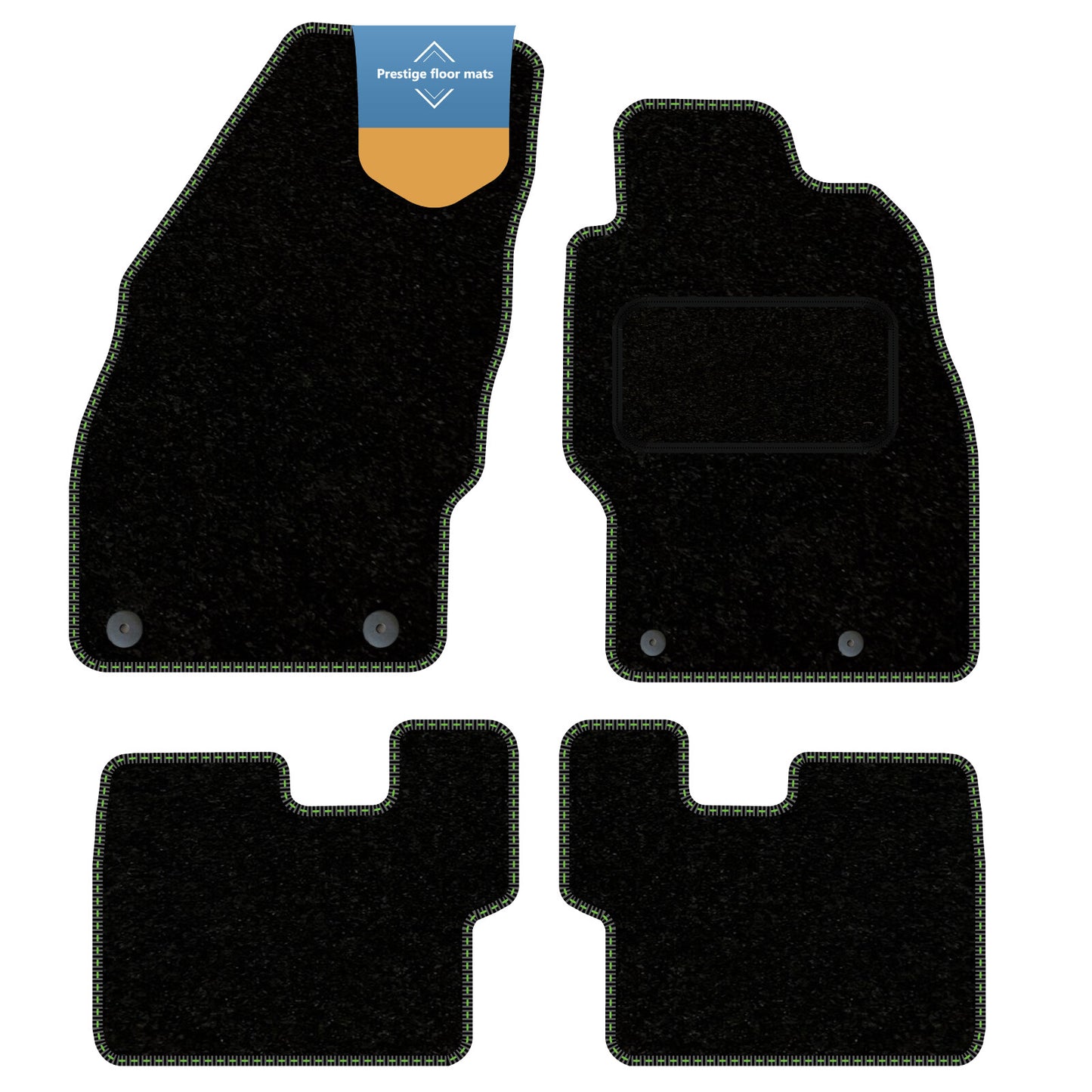 Fits Vauxhall Corsa D 2007-2014  Black Carpet with Coloured Stitch Edge