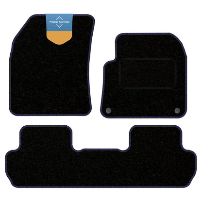 Fits Peugeot 3008 2017 On Black Carpet with Coloured Stitch Edge