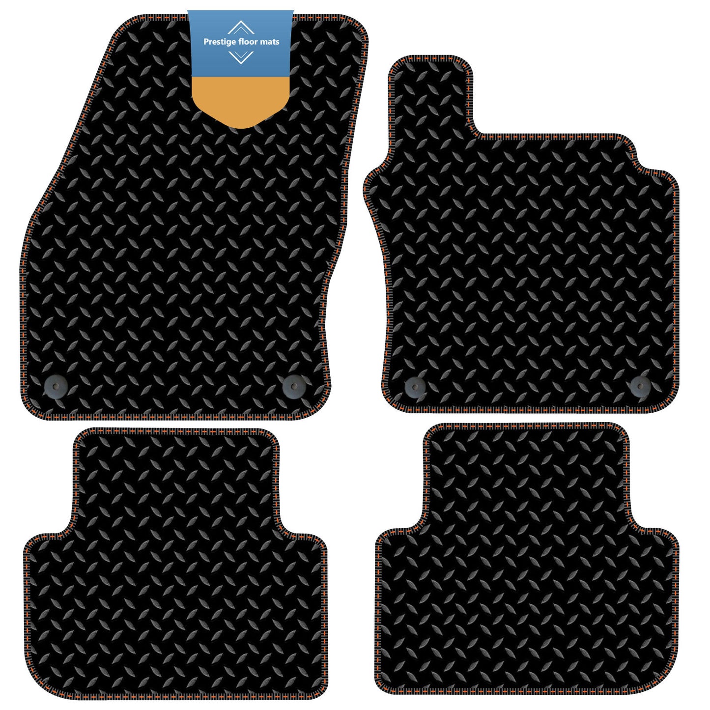 Fits Volkswagen Tiguan 2016 On  Black 3mm Rubber with Coloured Stitch Edge