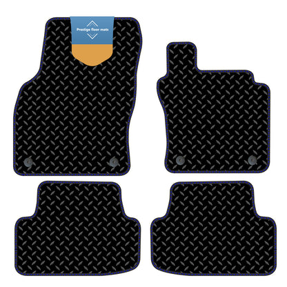 Fits Volkswagen T-Roc 2017 Black 3mm Rubber with Coloured Stitch Edge