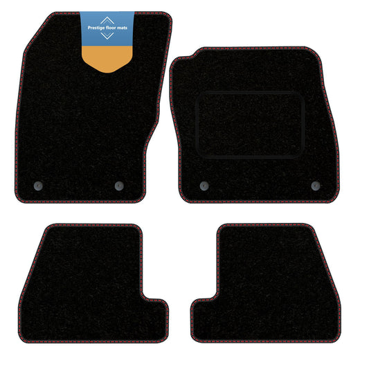 Fits |Ford Focus MK3 2015-2018 Black Carpet with Coloured Stitch Edge