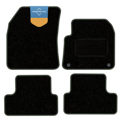 Fits Vauxhall Grandland X 2017 On Black Carpet with Coloured Stitch Edge