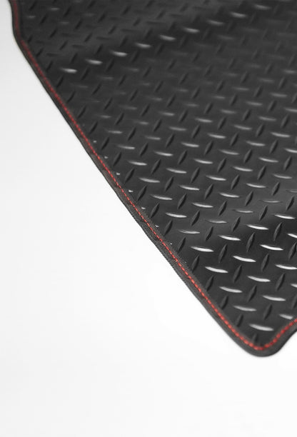 Fits Tesla Model Y Boot Mat in 3mm Rubber with Coloured Stitch Edge