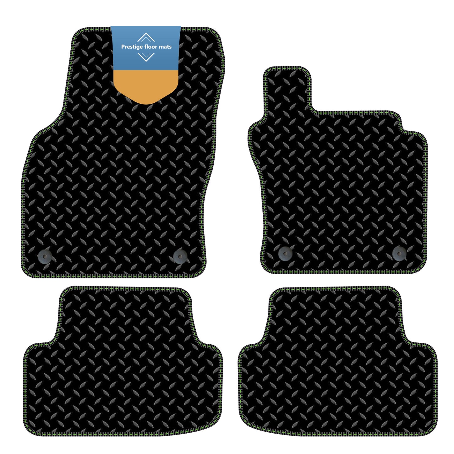 Fits Volkswagen T-Roc 2017 Black 3mm Rubber with Coloured Stitch Edge