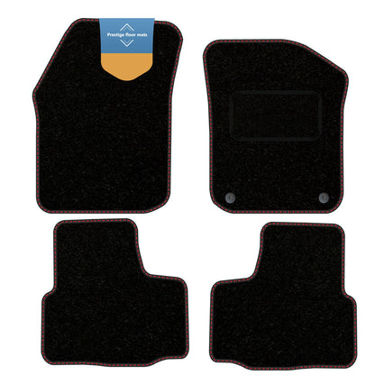 Fits Skoda Citigo 2012-2020 Black Carpet with Coloured Stitch Edge