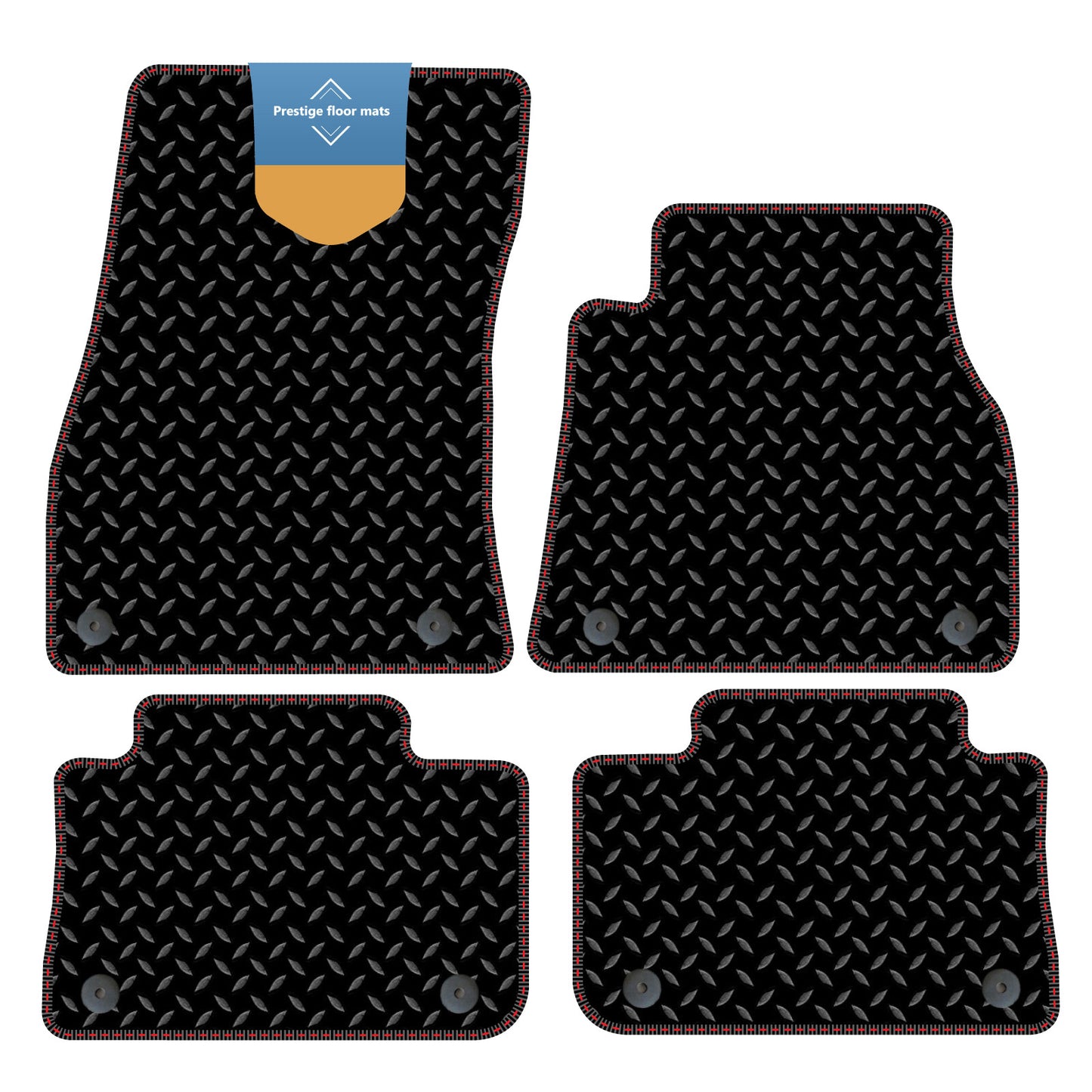 Fits Audi E-Tron 2018 on Black 3mm Rubber with Coloured Stitch Edge