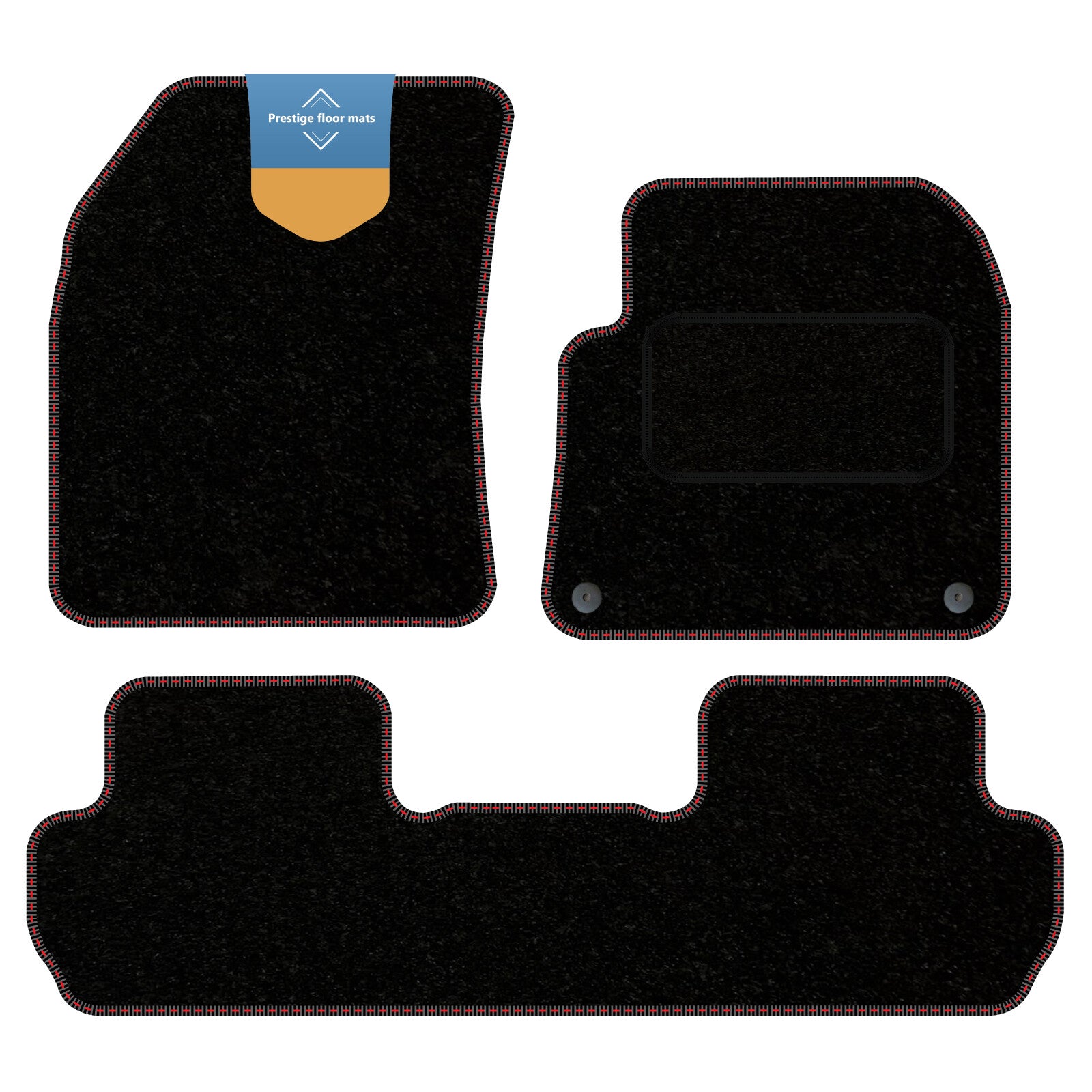 Fits Peugeot 3008 2017 On Black Carpet with Coloured Stitch Edge