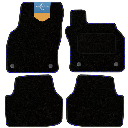 Fits Skoda Octavia 2013-2020 Black Carpet with Coloured Stitch Edge
