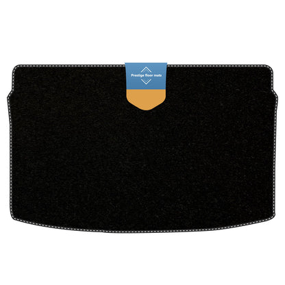 Fits Skoda Fabia 2022 on Upper Boot Mat Black Carpet with Coloured Stitch Edge