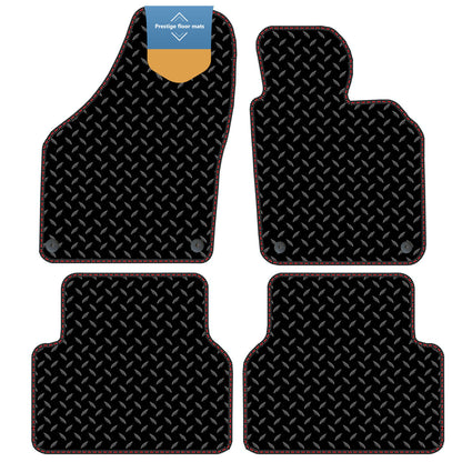 Fits Volkswagen Tiguan 2007-2016 Black 3mm Rubber with Coloured Stitch Edge