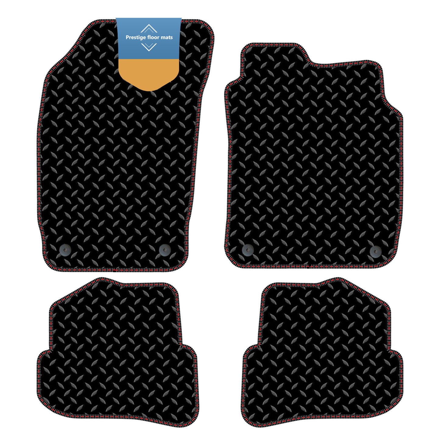 Fits Audi A1 2010-2018 Black 3mm Rubber with Coloured Stitch Edge