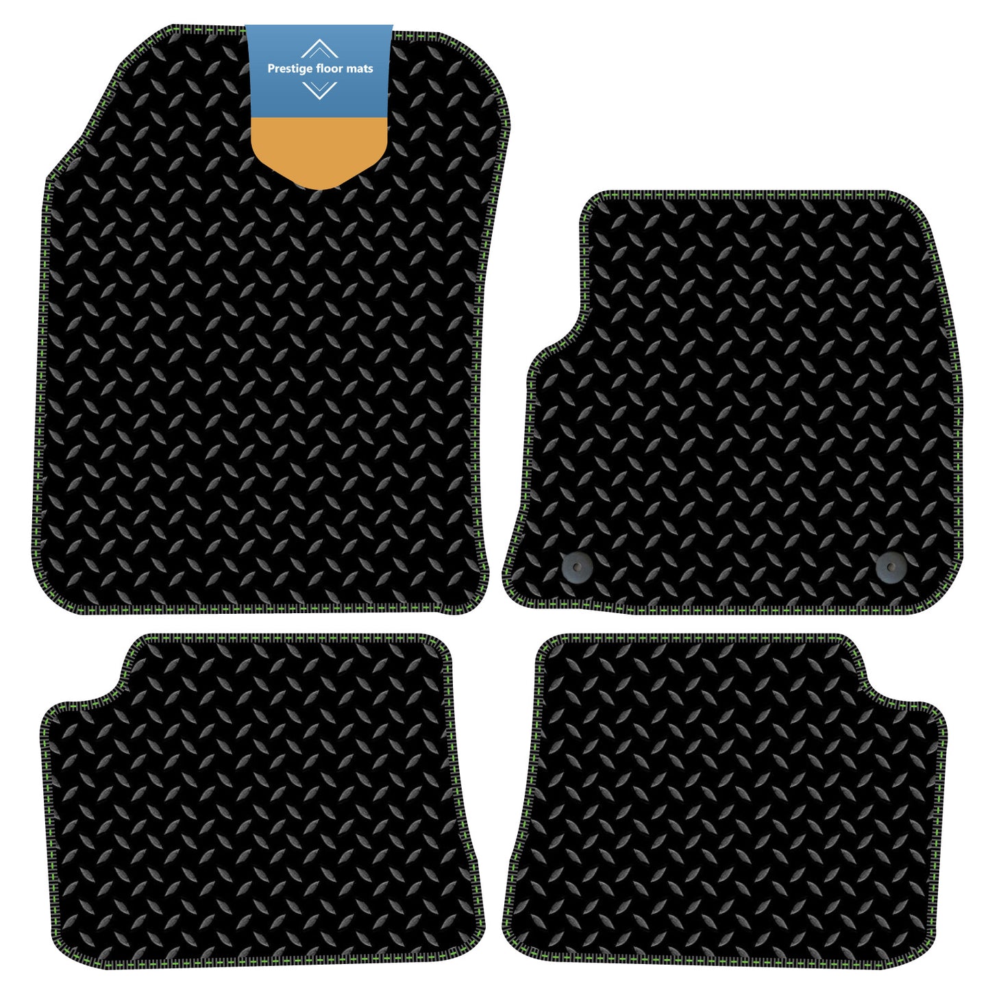 Fits Vauxhall Mokka EV 2021 On Black 3mm Rubber with Coloured Stitch Edge