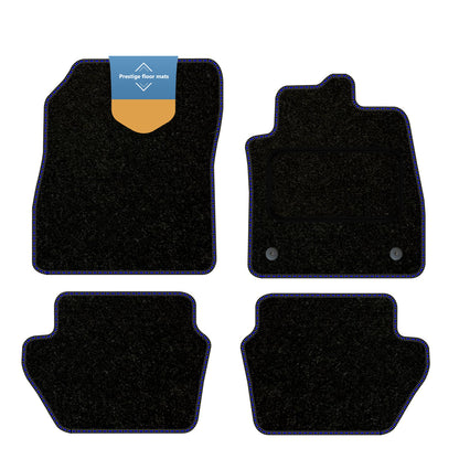 Fits Ford Fiesta MK8 2017 On Black Carpet with Coloured Stitch Edge