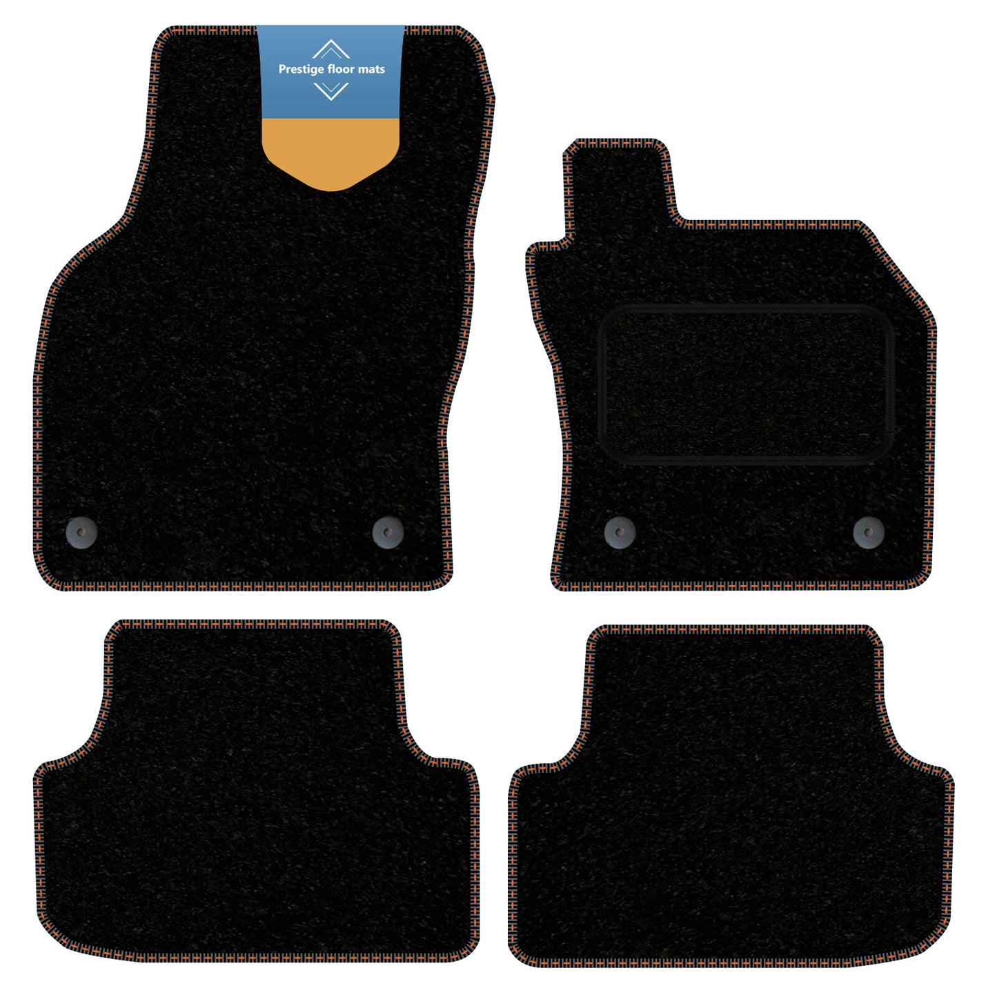 Fits Audi A3 & S3 2020 on Black Carpet with Coloured Stitch Edge