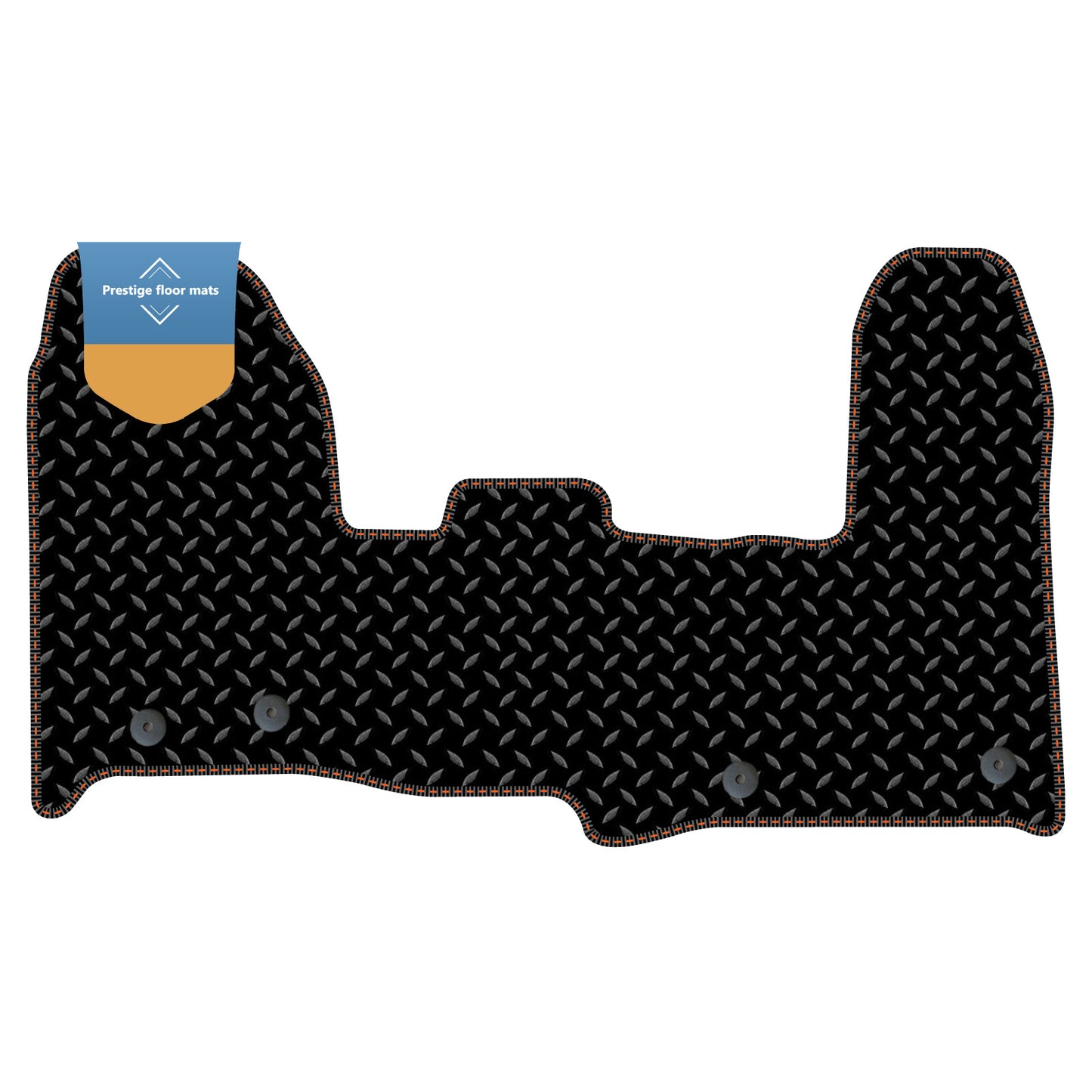 Fits Ford Transit Custom 2018 on Auto Black 3mm Rubber with Coloured Stitch Edge