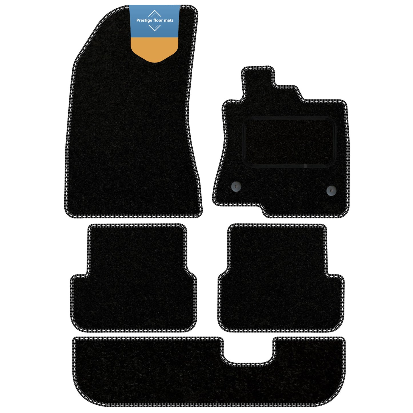 Fits Dacia Jogger 2021 on Black Carpet with Coloured Stitch Edge