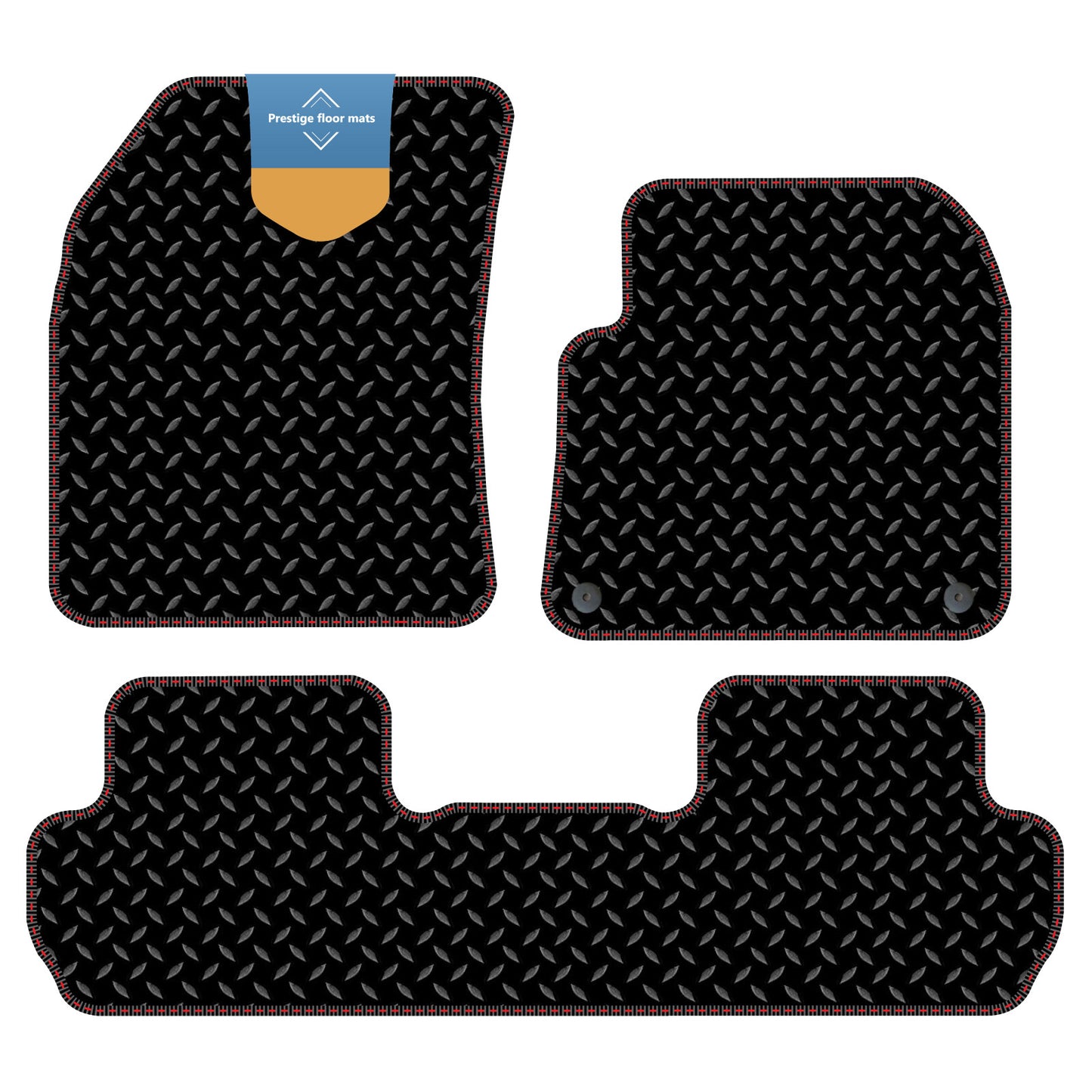 Fits Peugeot 3008 2017 On Black 3mm Rubber with Coloured Stitch Edge