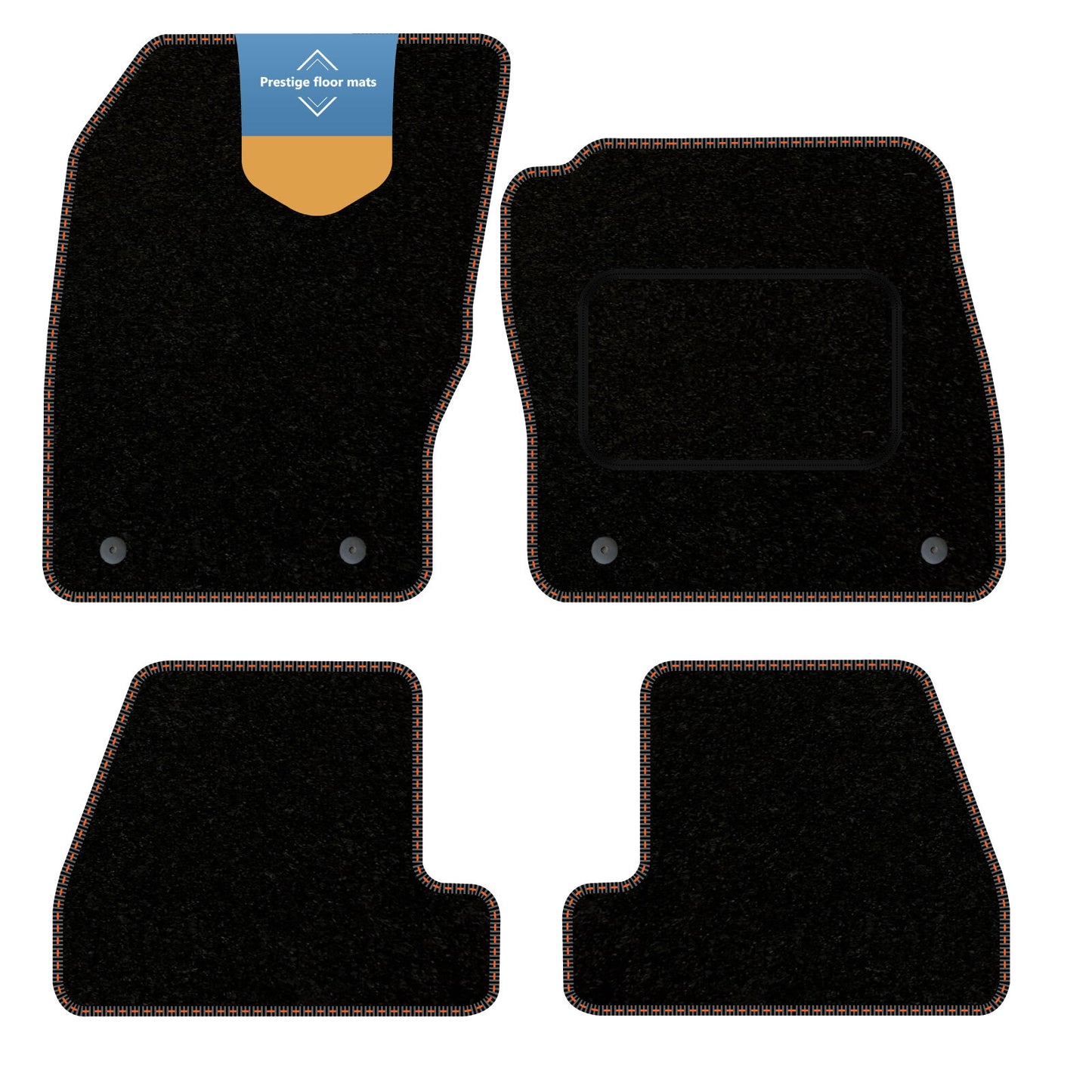 Fits Ford Focus 2015-2018 Black Carpet with Coloured Stitch Edge