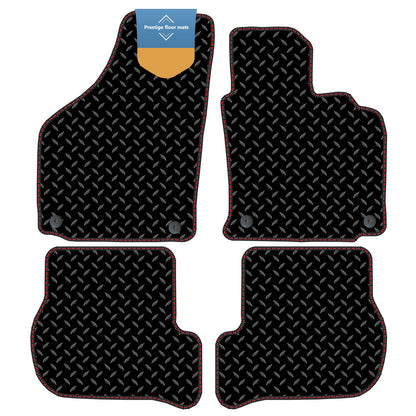 Fits Volkswagen Golf MK5 2007-2008 Black 3mm Rubber with Coloured Stitch Edge