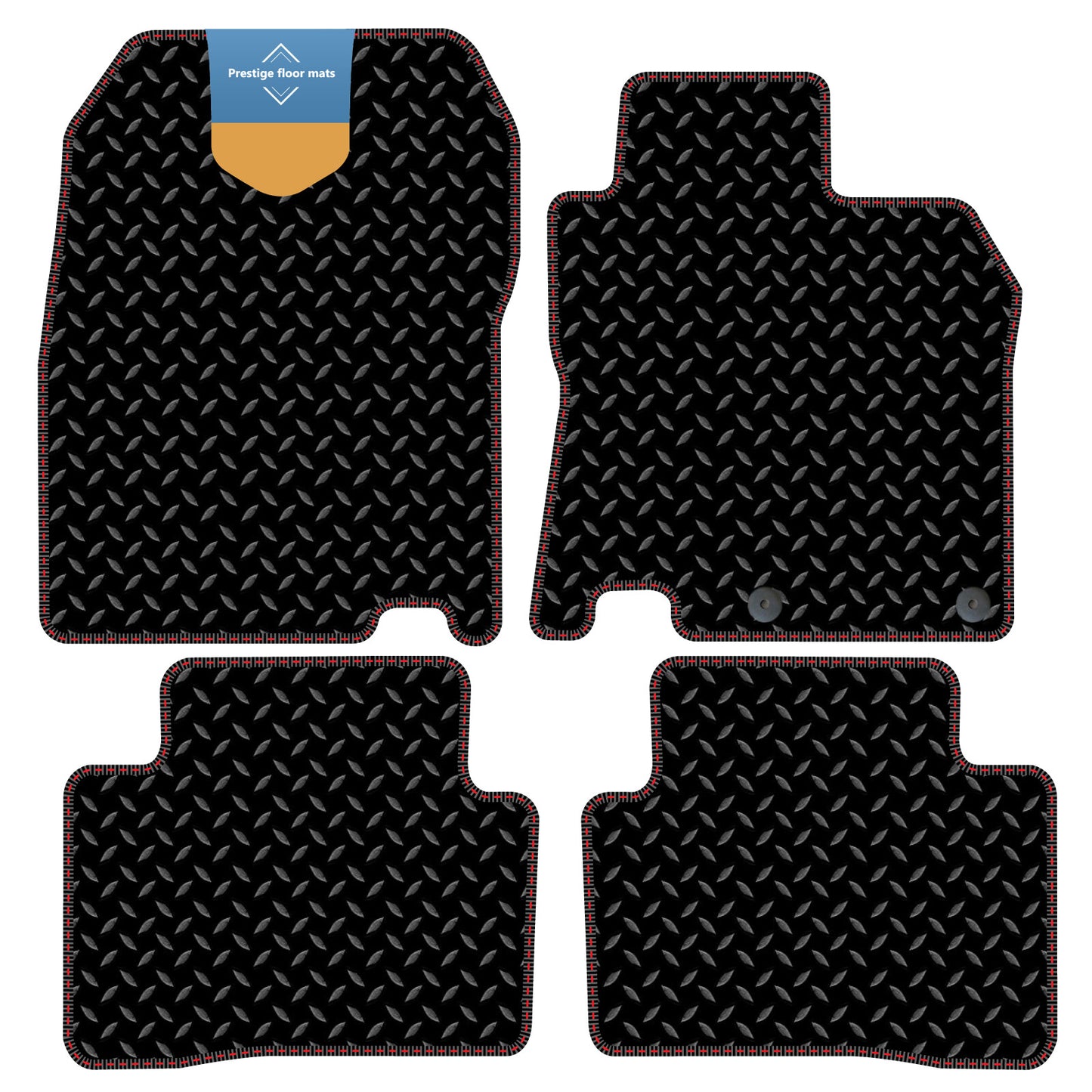 Fits Nissan Qashqai 2014-2021 Black 3mm Rubber with Coloured Stitch Edge