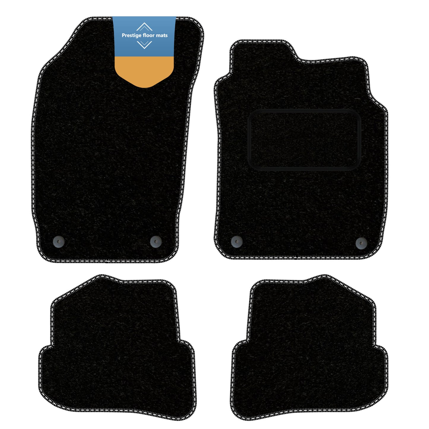 Fits Audi A1 2010-2018 Black Carpet with Coloured Stitch Edge