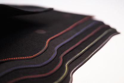 Fits Tesla Model 3 2017-2020 Black Carpet with Coloured Stitch Edge