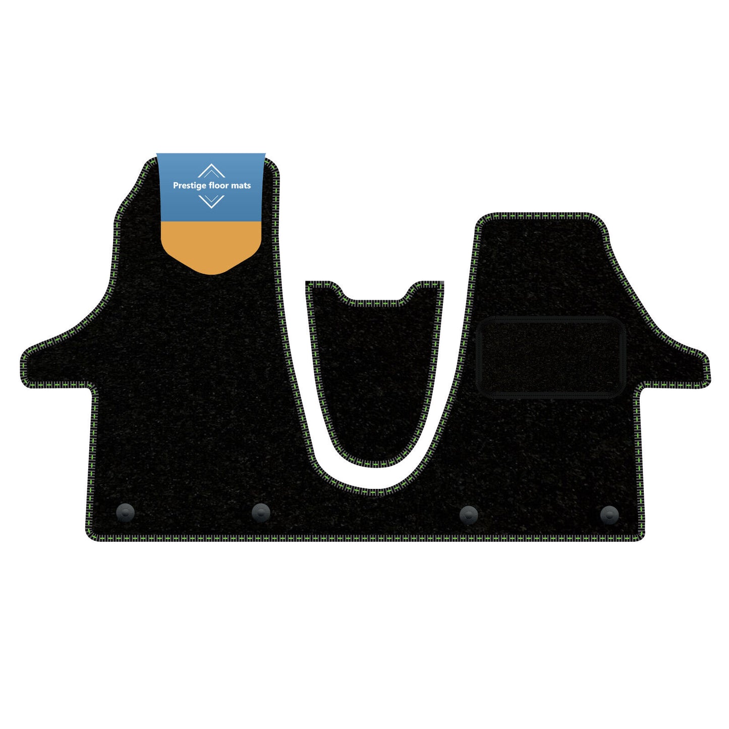 Fits Volkswagen T6-1 2020 on Front Mat Black Carpet with Coloured Stitch Edge