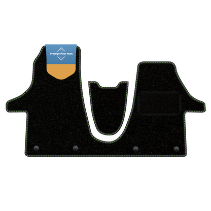 Fits Volkswagen T6-1 2020 on Front Mat Black Carpet with Coloured Stitch Edge