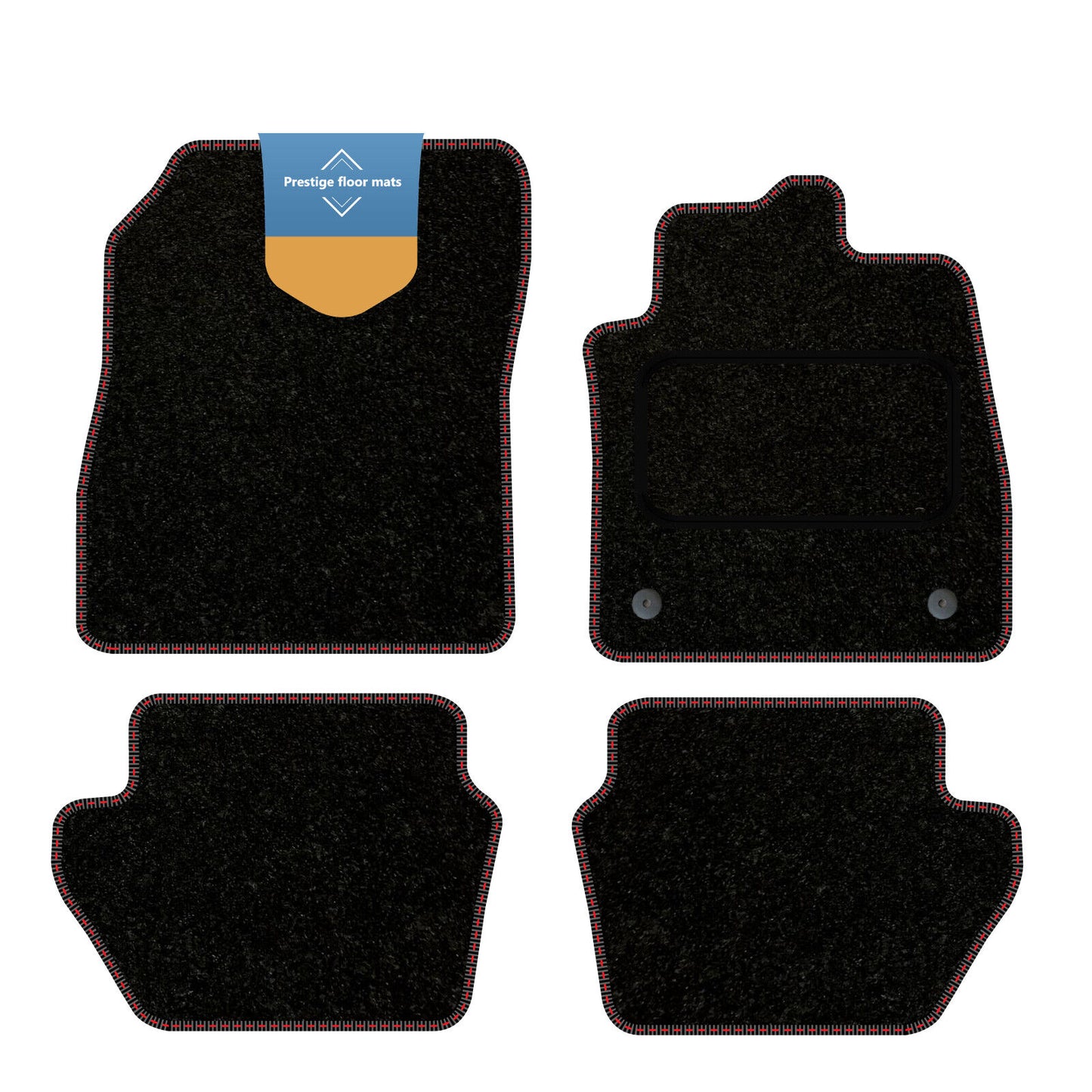 Fits Ford Fiesta MK8 2017 On Black Carpet with Coloured Stitch Edge