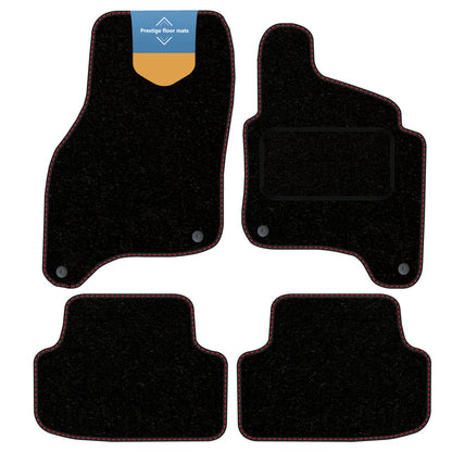 Fits VW E-Golf 2015-2019 Black Carpet with Coloured Stitch Edge
