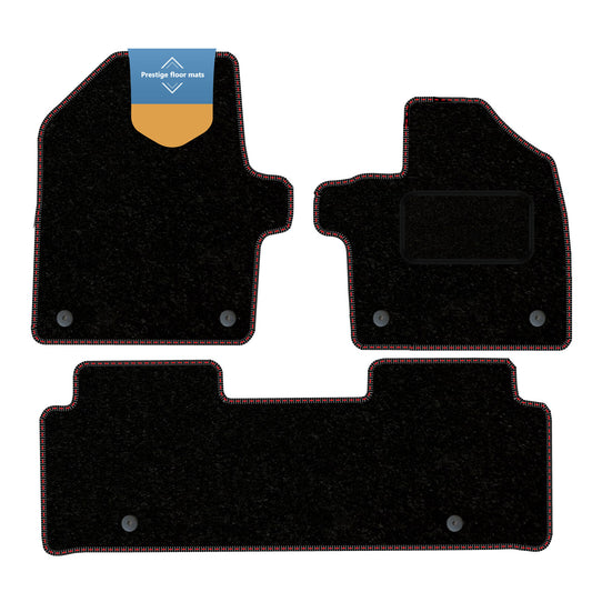 Fits Kia EV6 2020 on Black Carpet with Coloured Stitch Edge