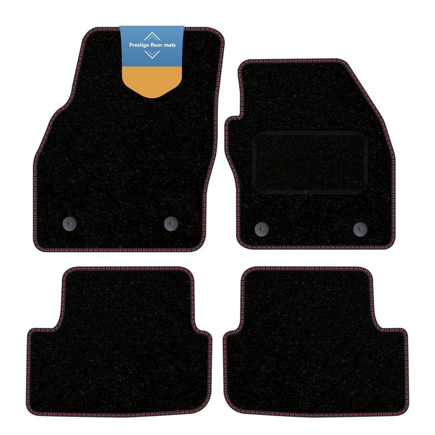 Fits Audi A1 2019 on Black Carpet with Coloured Stitch Edge