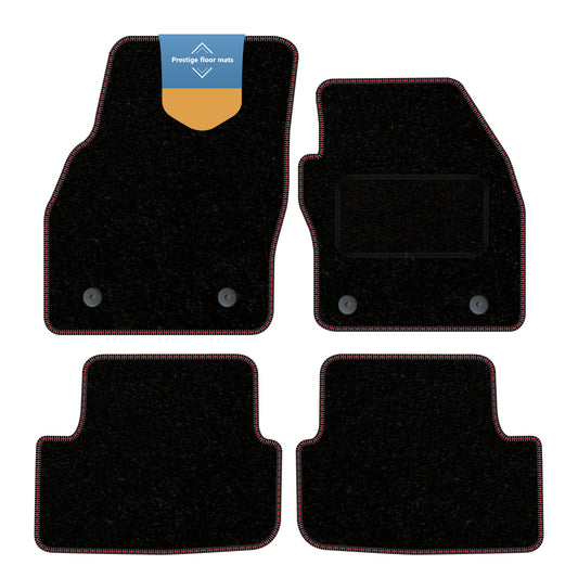 Fits Audi A1 2019 on Black Carpet with Coloured Stitch Edge
