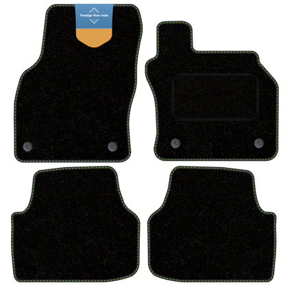 Fits Skoda Octavia 2013-2020 Black Carpet with Coloured Stitch Edge