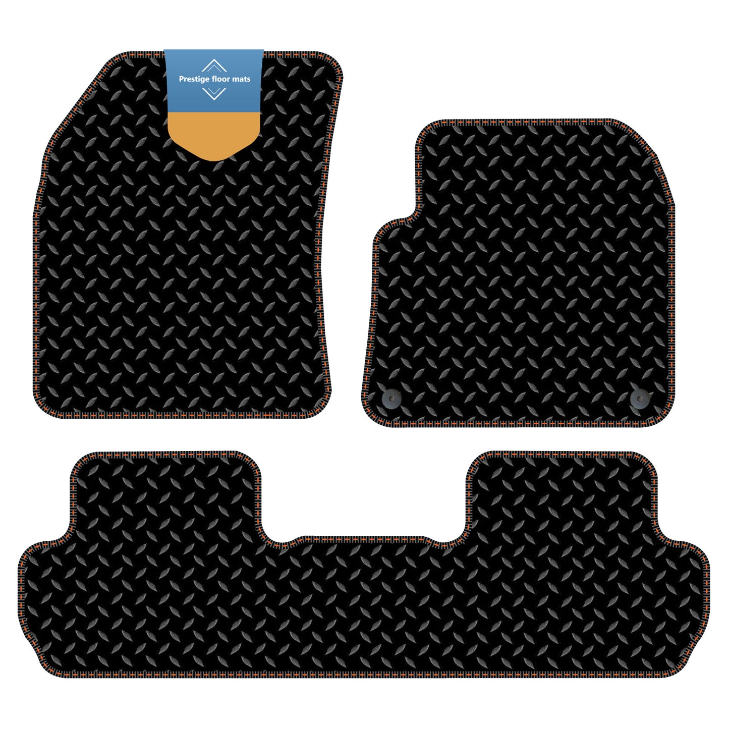 Fits Peugeot 3008 2017 On Black 3mm Rubber with Coloured Stitch Edge