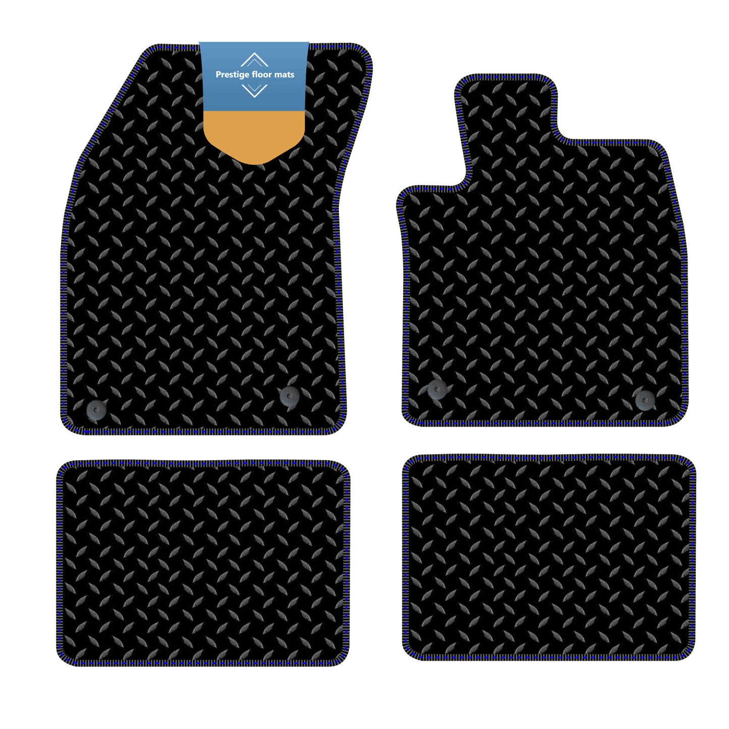 Fits Ford Focus 2018 on Black 3mm Rubber with Coloured Stitch Edge