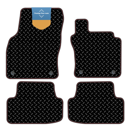 Fits Volkswagen T-Roc 2017 Black 3mm Rubber with Coloured Stitch Edge