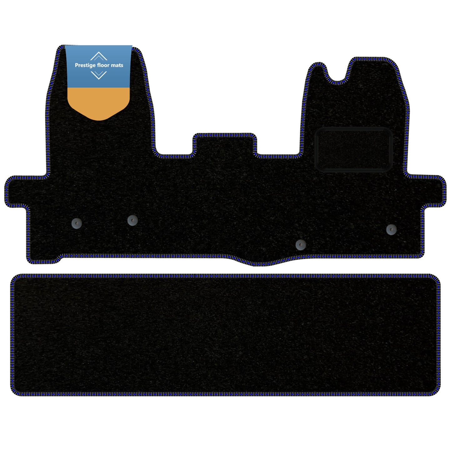 Fits Ford Transit MK8 Crew Cab 2016 on Black Carpet with Coloured Stitch Edge