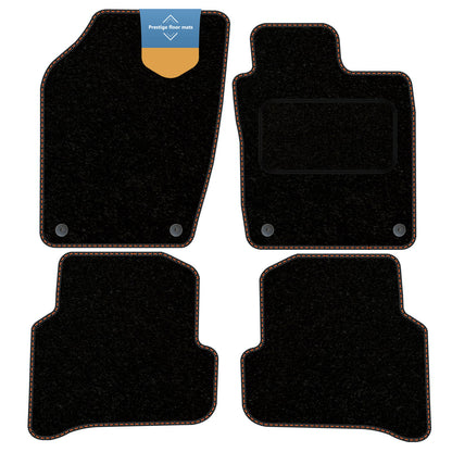 Fits Skoda Fabia 2015-2022 Black Carpet with Coloured Stitch Edge