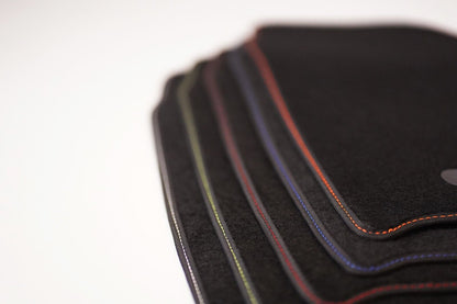 Fits Volkswagen Tiguan 2016 On Black Carpet with Coloured Stitch Edge