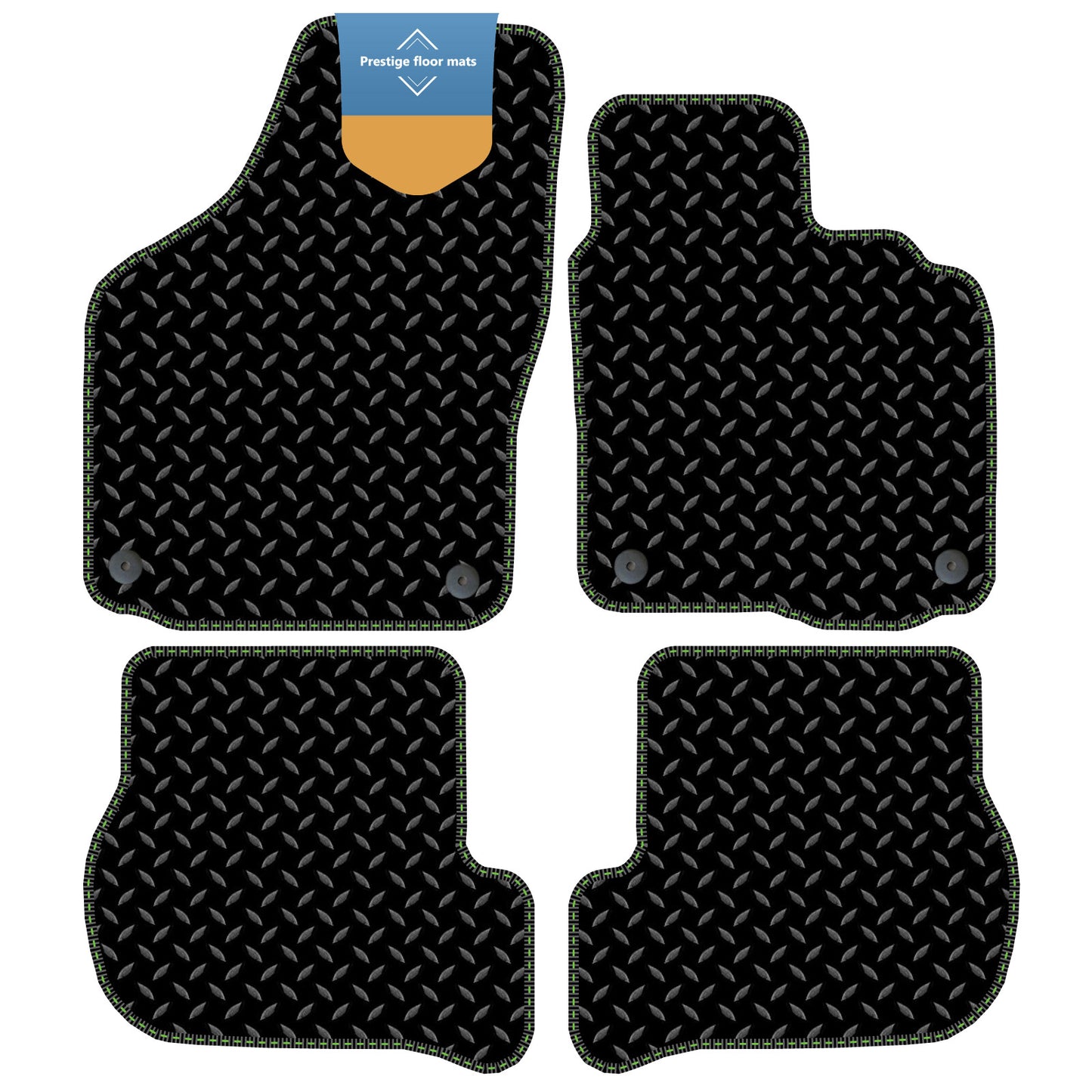 Fits Volkswagen Golf MK6 2008-2013 Black 3mm Rubber with Coloured Stitch Edge