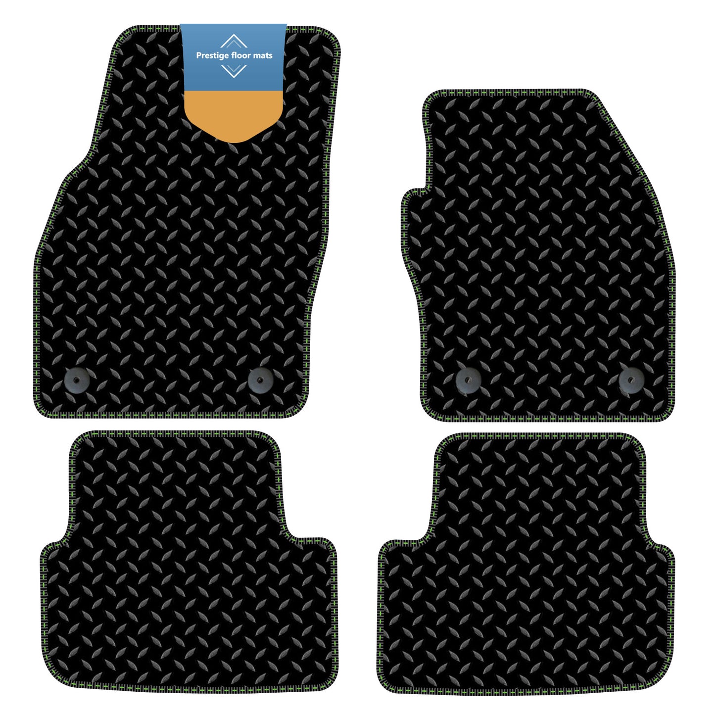Fits Volkswagen Polo 2018 on  Black 3mm Rubber with Coloured Stitch Edge