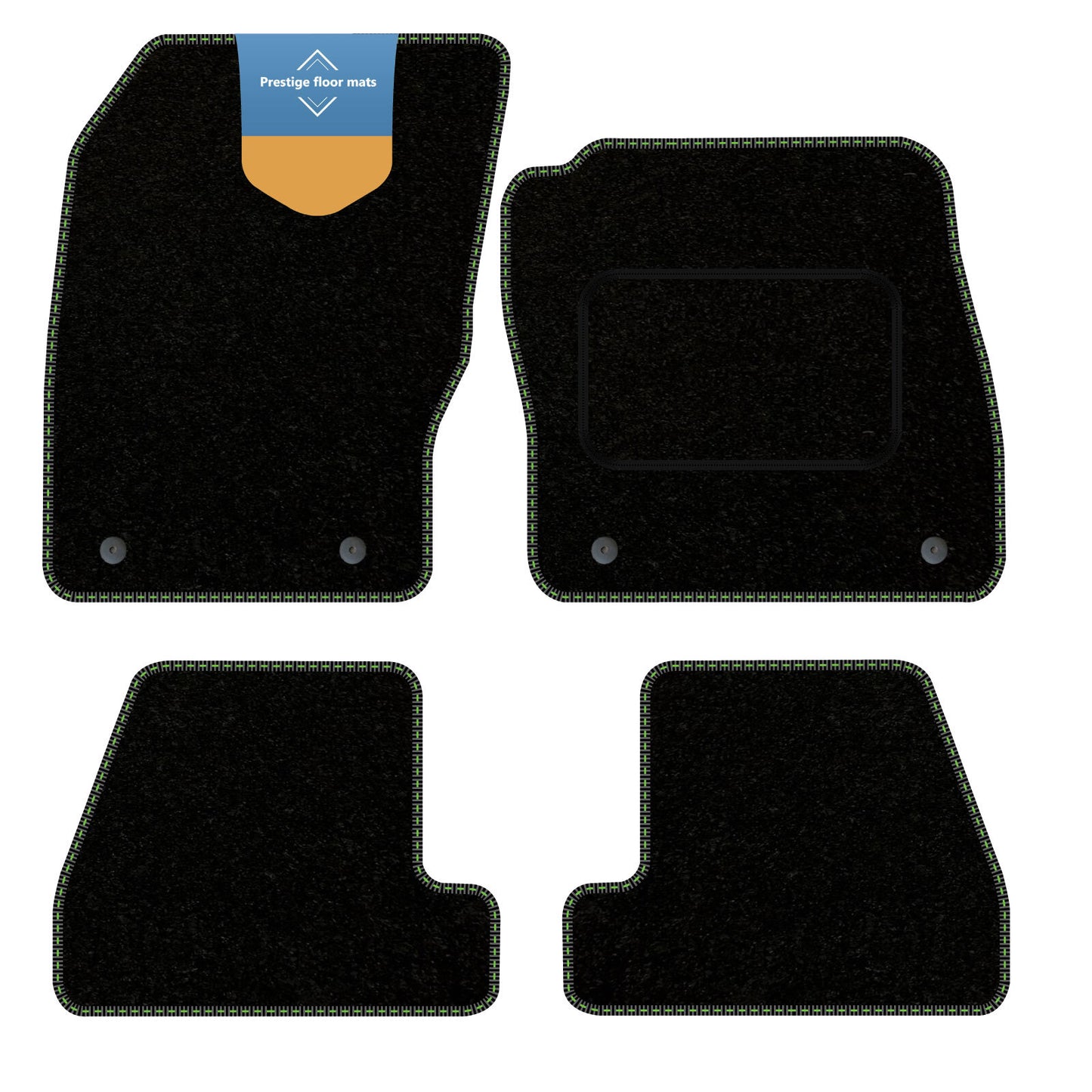 Fits Ford Focus 2015-2018 Black Carpet with Coloured Stitch Edge