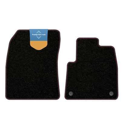 Fits Peugeot Partner 2019 on Black Carpet with Coloured Stitch Edge